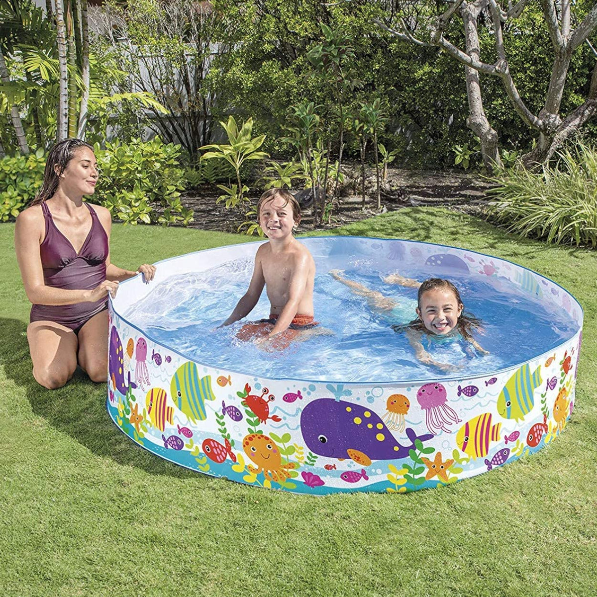 Intex Sea Swimming Fun Play Pool Without Air 4' 5' 6' 8' feet Fill-N-Fun Paddling Pool For Kids