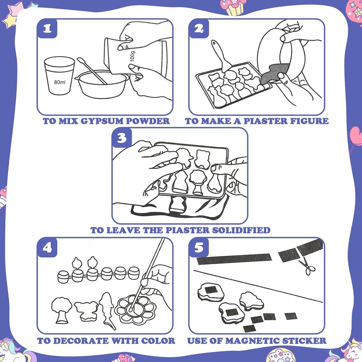 DIY Plaster Mould And Painting Set Ceramic Painting Kit With Acrylic Paints Set For Kids, Art and Craft Kit Painting Kit for Kids, Girls, Boys