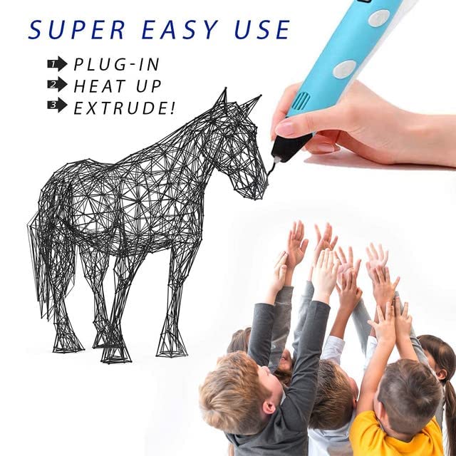 3D Printing Pen for Kids, USB Powered 3D Drawing Pen for DIY Arts & Crafts, Creative Educational Toy for Boys and Girls