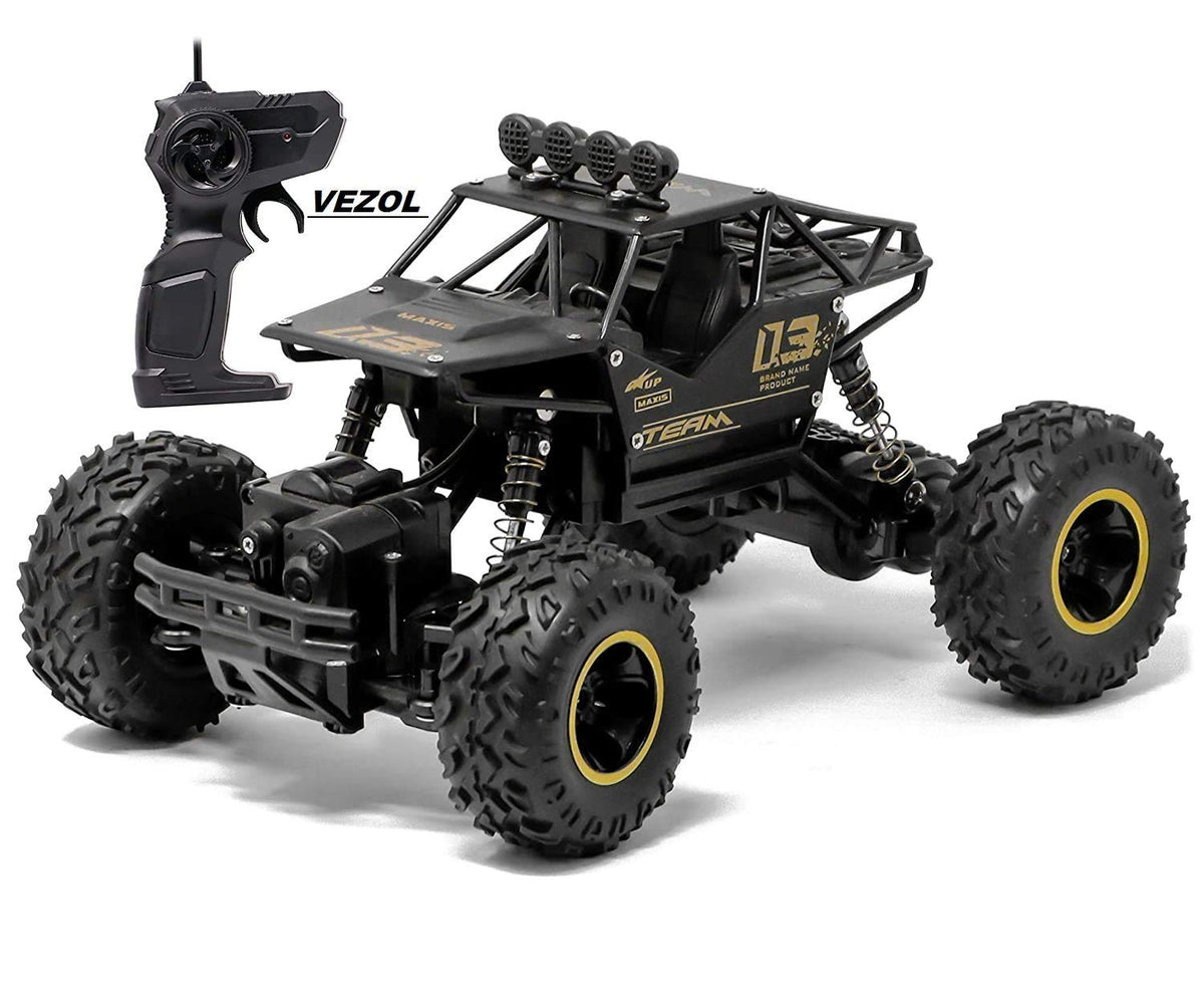 Large Rock Crawler Electric RC Vehicles Alloyed R-C Car Remote Control Toy Cars Controlled Drive Off-Road Toys Off-Road Truck 4 Wheels Drive SUV Buggy Car 1:16 Scale RC Climbing High Speed Car for Boys Kids
