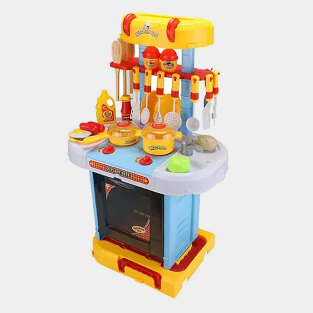 Large Kitchen Set For Kids Girls Kitchen Toys Set with Sound Lights Effect Pretend Play Cooking Set Toys For Girls
