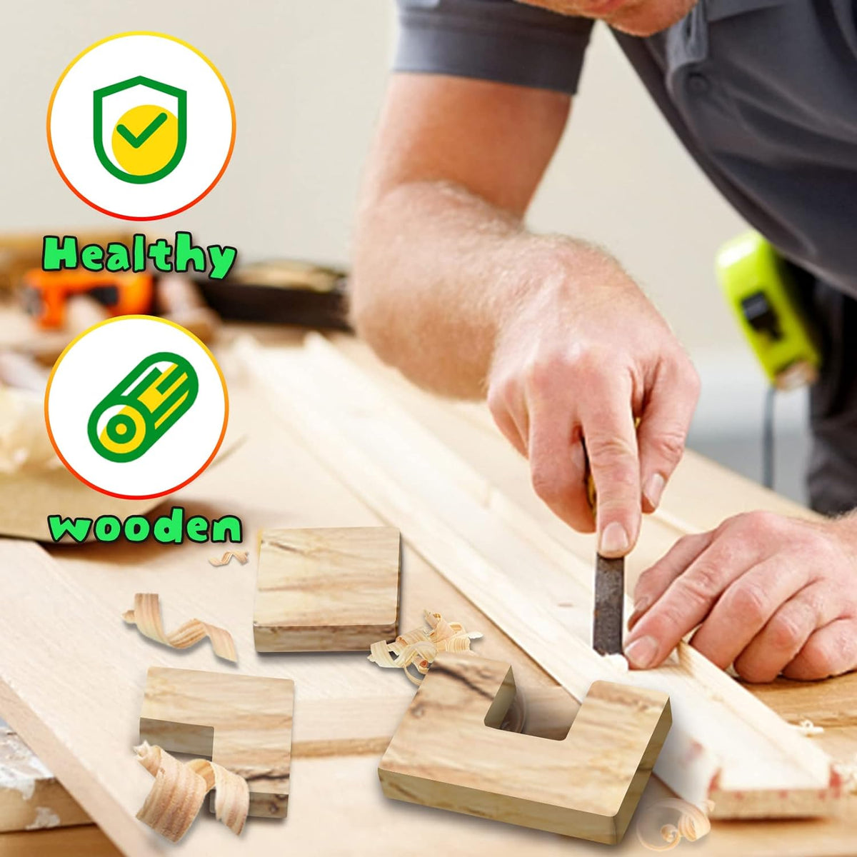 Wooden Puzzle for kids 3D Jigsaw STEM Intelligence Toys Educational Gift for Toddlers Intelligent - Educational Blocks and Brain Teaser Tangram Jigsaw Puzzle