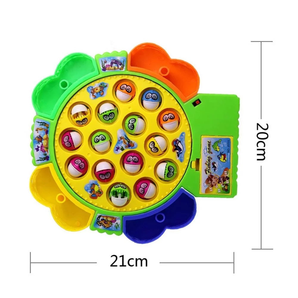 Fishing Game Toy Set with Rotating Board with Music Toys, Fish Game Toy with 15 Pcs  24 Pcs  45 Pcs Fishing Rods Toy Musical Montessori Educational Learning Toys for Boys Girls Children Toddlers