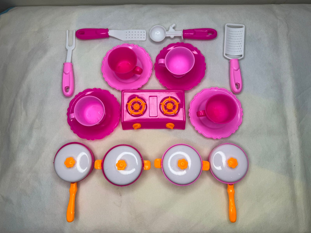 21pcs Kitchen Set For Kids/Girls Pretend Play Cooking Set Happy Little Chef Attractive Colors Cooking Kitchen Set For Girls 21pcs Assorted Colors