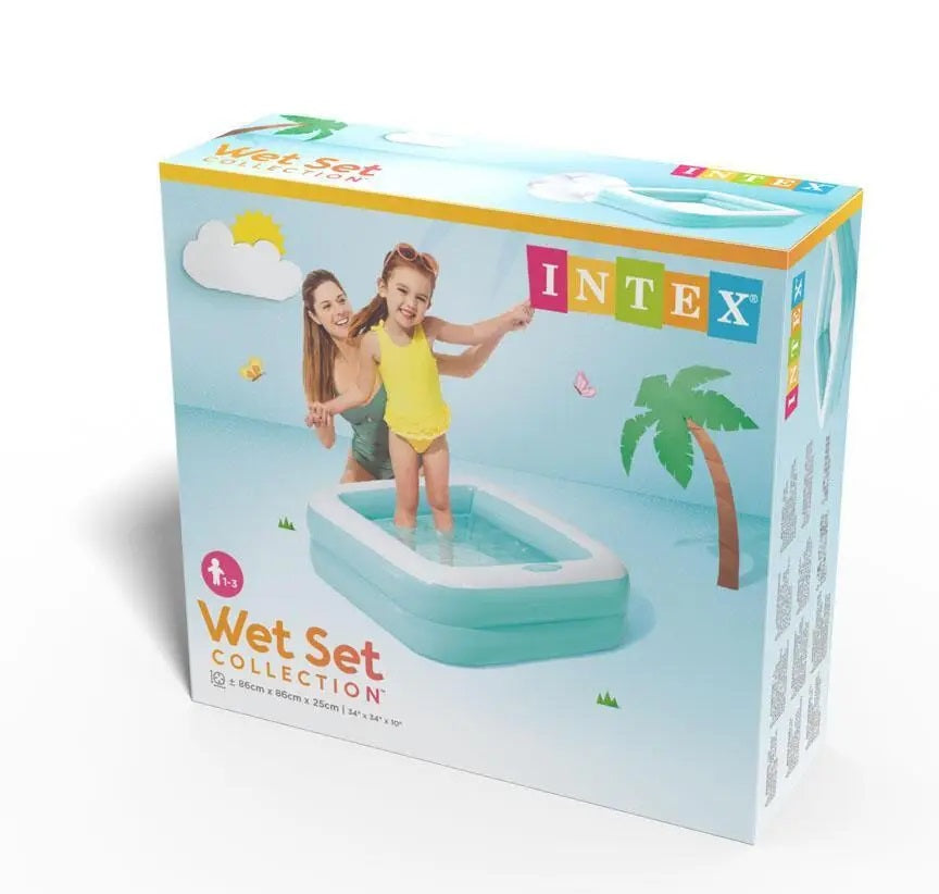 Intex Babypool Play Box Swimming Pool For Kids Inflatable Kiddie Poo Size 34x34x10 Kids Bath Tub For Children Assorted Color