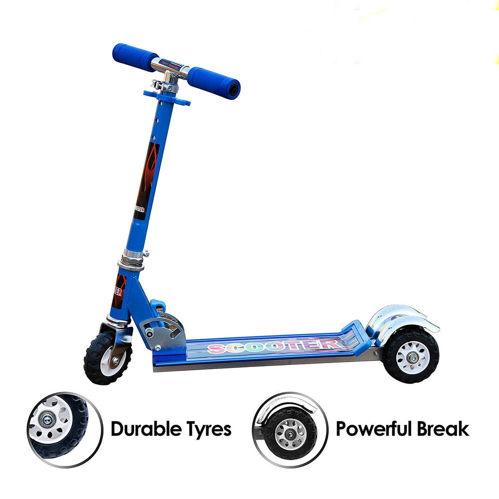Scooty For Kids Teenagers Adults Foldable Adjustable Height Heavy Duty Aluminum Alloy 3 Wheel Kick Scooter