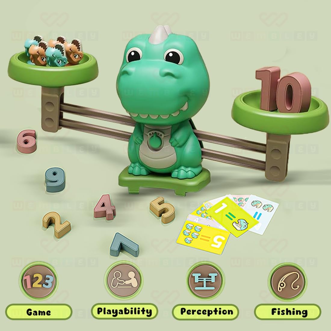 2 in 1 Dino Balancing Toy for Kids Math Game for Kids Educational Games Number Toy Educational Learning Activity Toy Engaging Preschool Game Children's,