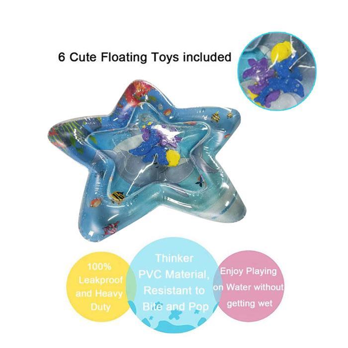 Baby Toddler Activity Water Play Gym Leakproof Cushion Inflatable Tummy Time Fitness Rack Mat