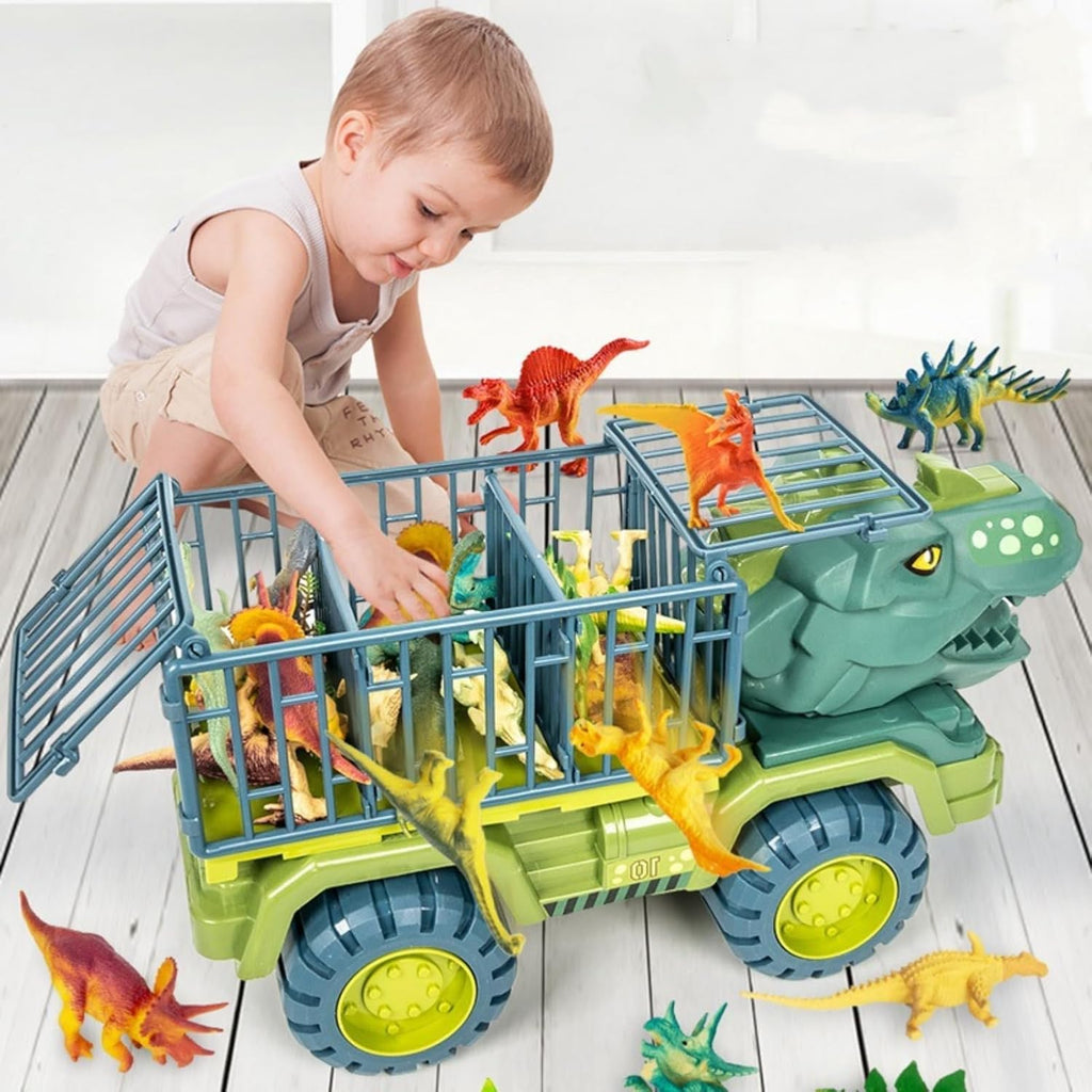 Dinosaur Car Truck Toys Tyrannosaurus Transport Car Carrier Truck With Dinosaur Set Jurassic Toys Dino Car Play Set Toys Gifts for Kids Boys Girls