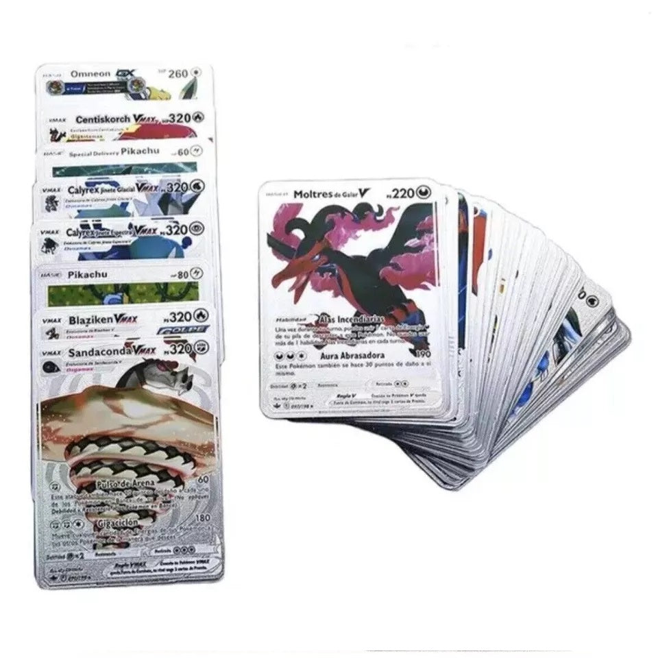 55 Pcs Pokémon Gold Foil Cards Anime Cartoon Pokémon English Version Tcg Card Pokémon Cards Box For Fans Rare Collection Card Child Toys Gifts Golden Edition