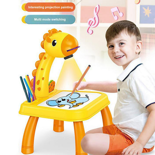 Children Painting Projection Drawing Board LED Projector Drawing Table Toys Kids