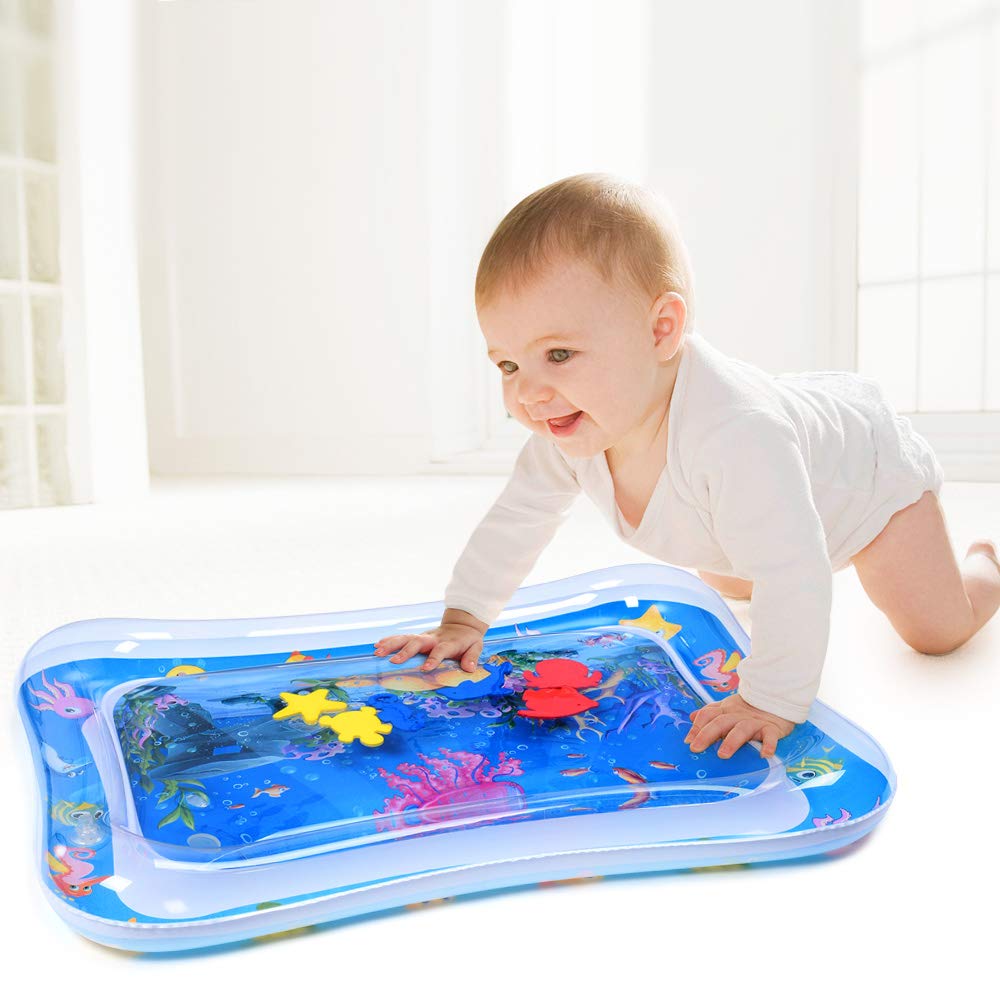 Baby Toddler Activity Water Play Gym Leakproof Cushion Inflatable Tummy Time Fitness Rack Mat