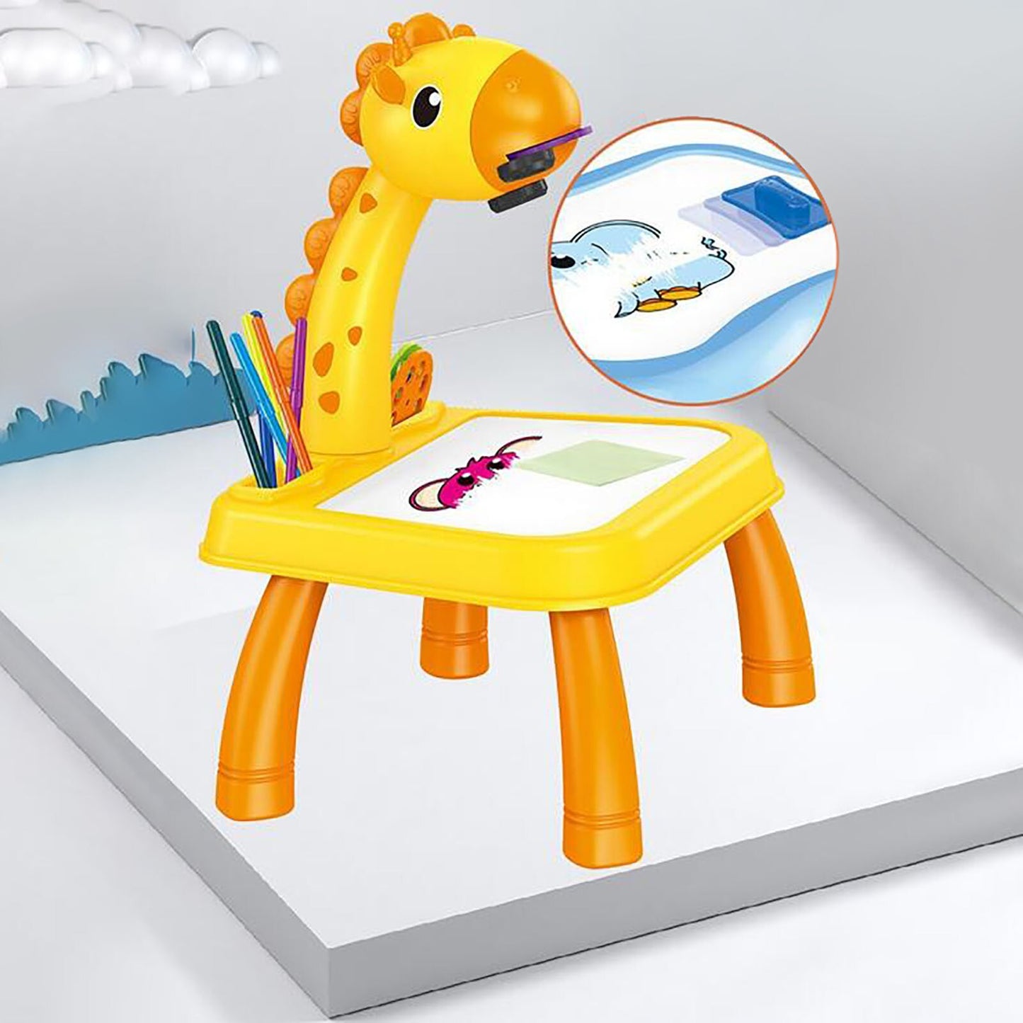 Children Painting Projection Drawing Board LED Projector Drawing Table Toys Kids