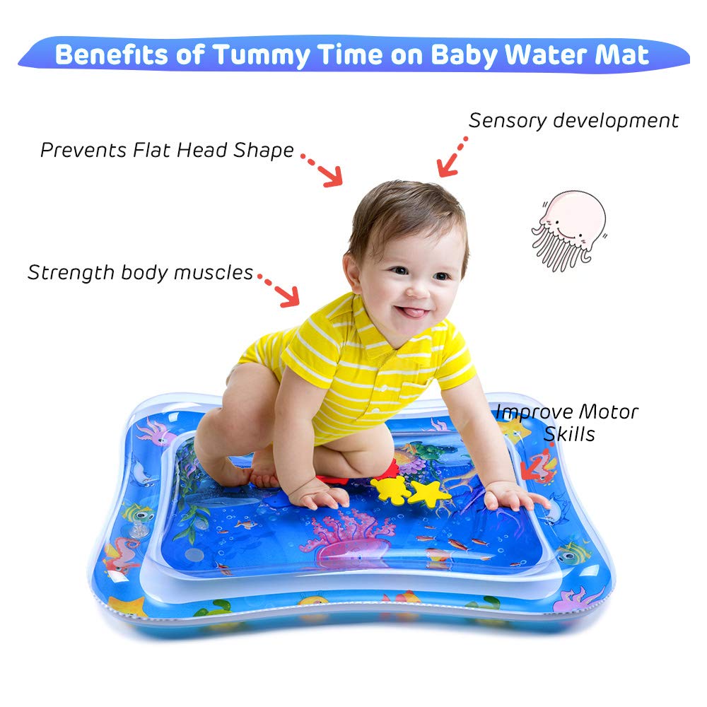 Baby Toddler Activity Water Play Gym Leakproof Cushion Inflatable Tummy Time Fitness Rack Mat