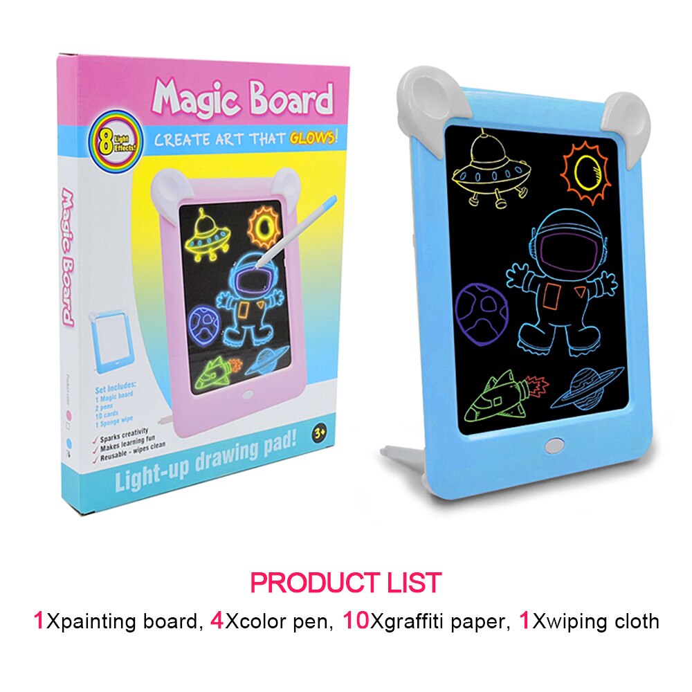 3D Magic Drawing Pad for Kids Light Up LCD Drawing Tab with Markers Digital Doodle Toy