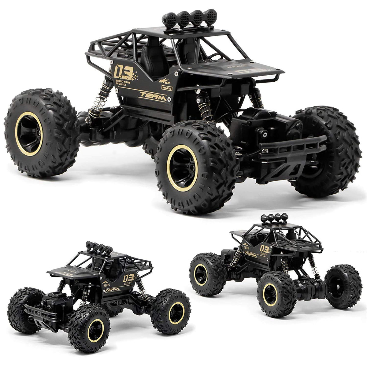 Large Rock Crawler Electric RC Vehicles Alloyed R-C Car Remote Control Toy Cars Controlled Drive Off-Road Toys Off-Road Truck 4 Wheels Drive SUV Buggy Car 1:16 Scale RC Climbing High Speed Car for Boys Kids