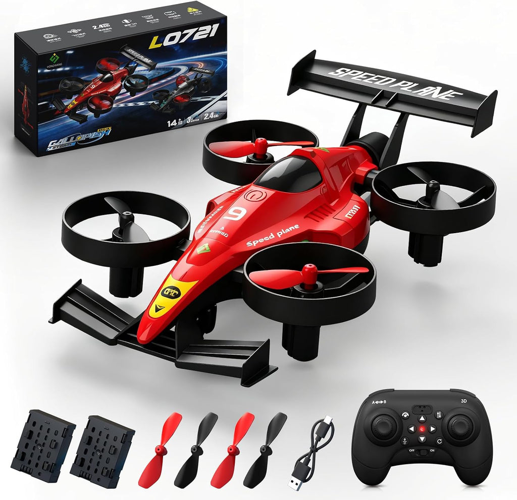 2in1 RC Flying Car for Kids Ages 6-12, Land And Air Modes Features 360°Flips, Altitude Hold, LED Lights, Indoor Outdoor Play, for Boys Girls 8-14 Year Olds