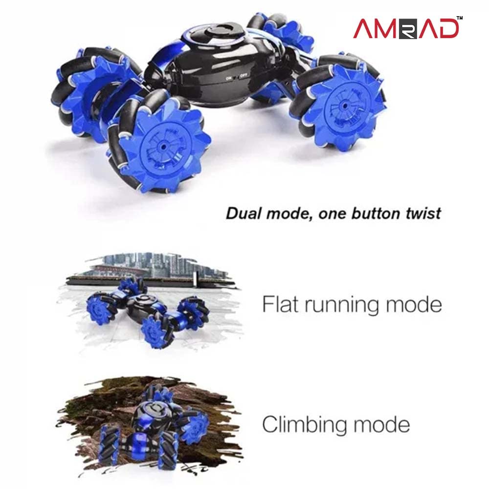 RC Stunt Car with Gesture Watch Control & Remote Controller, 360° Rotating 4 Wheel Double Sided Racing Toy for Kids
