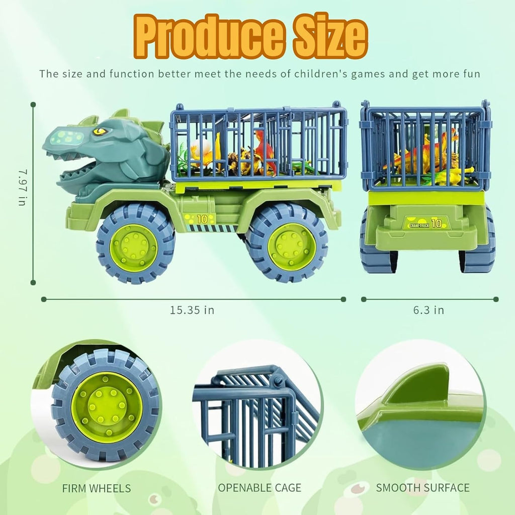 Dinosaur Car Truck Toys Tyrannosaurus Transport Car Carrier Truck With Dinosaur Set Jurassic Toys Dino Car Play Set Toys Gifts for Kids Boys Girls