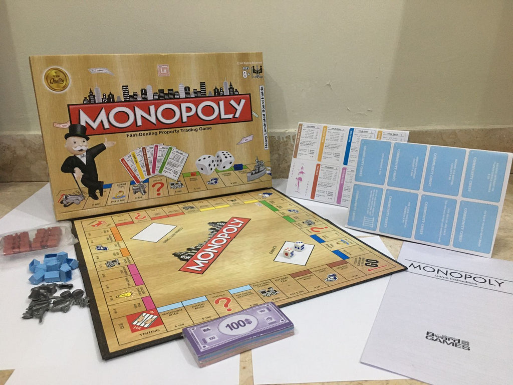 16x16 Inches Original Monopoly Board Game Set Hard Laminated Board Premium Quality For Adult And Kids