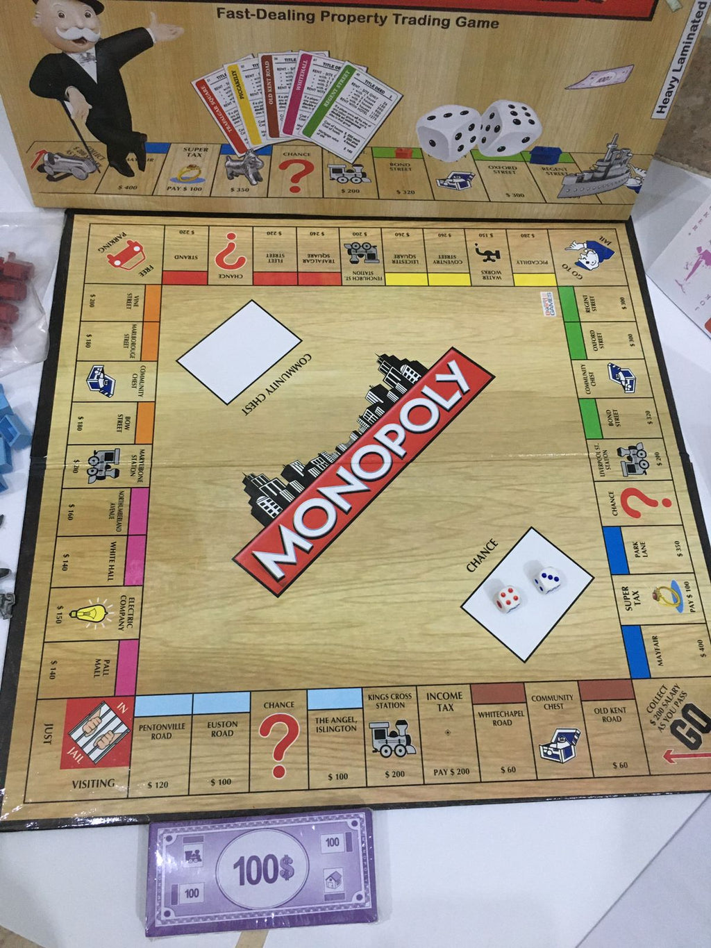 16x16 Inches Original Monopoly Board Game Set Hard Laminated Board Premium Quality For Adult And Kids