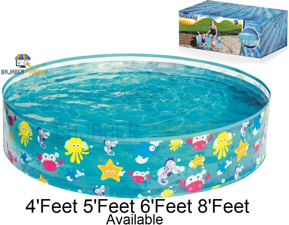Bestway Sea Swimming Fun Play Pool Without Air 4' 5' 6' 8' feet Fill-N-Fun Paddling Pool For Kids