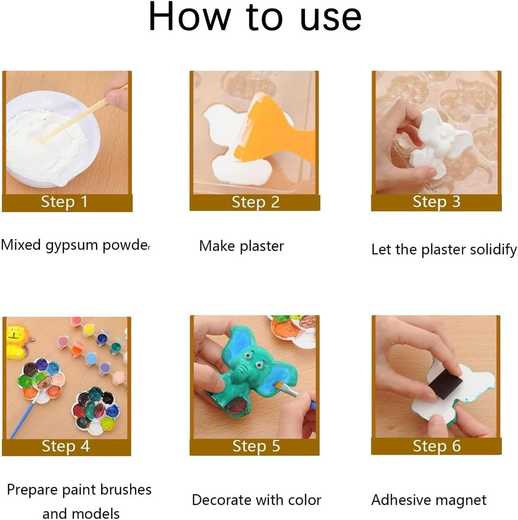 DIY Plaster Mould And Painting Set Ceramic Painting Kit With Acrylic Paints Set For Kids, Art and Craft Kit Painting Kit for Kids, Girls, Boys