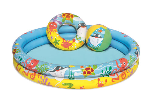 Bestway Play Swimming Pool 4 Feet with Swim Ring and Ball For 3-6 Years Kids