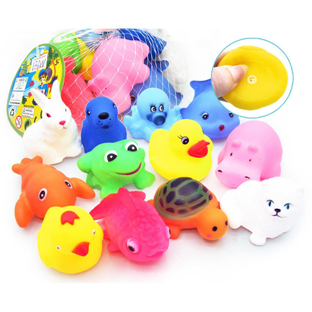 Chuchu Baby Bath Toys Bulk Infant Bath Toys Water Float Squeak Rubber Animal Toys Bathtub Pool Toys for Toddlers Kids Bath Time Shower Party