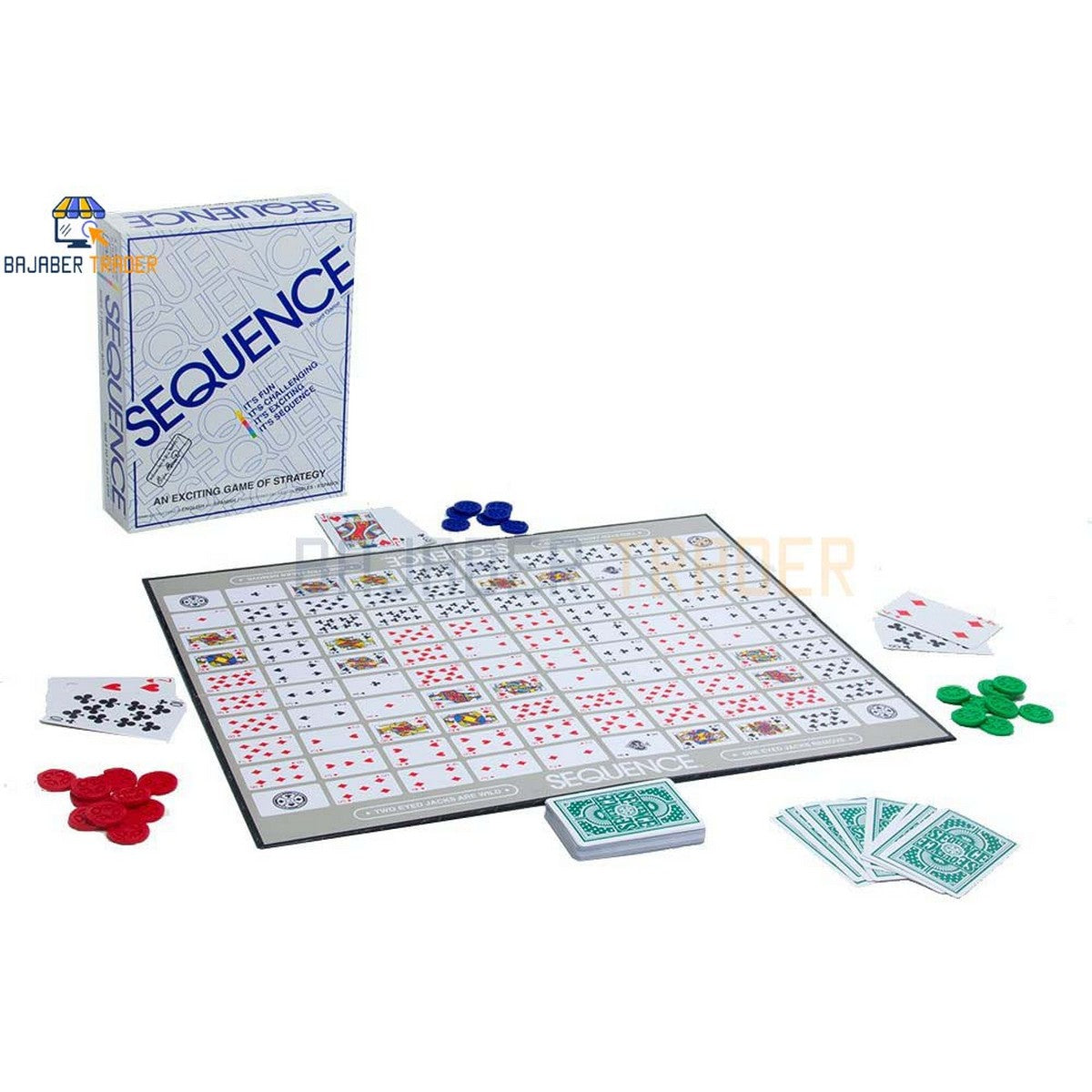 Sequence Strategy Board Game (Jumbo Size) 26.5x20.5 inch (Medium Size) 20.5"x15.5" inch Made in Pakistan