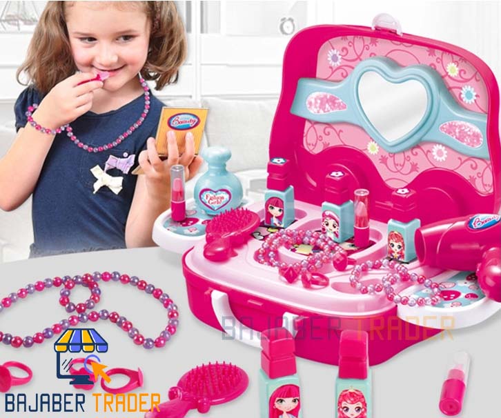 Kids Makeup Fashion Beauty Set Pretend Play Toy Cosmetic Kit 3 in 1