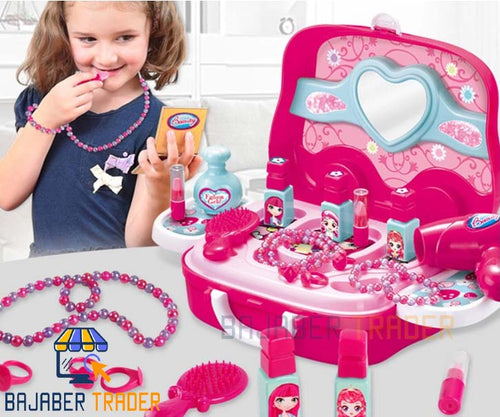 Kids Makeup Fashion Beauty Set Pretend Play Toy Cosmetic Kit 3 in 1