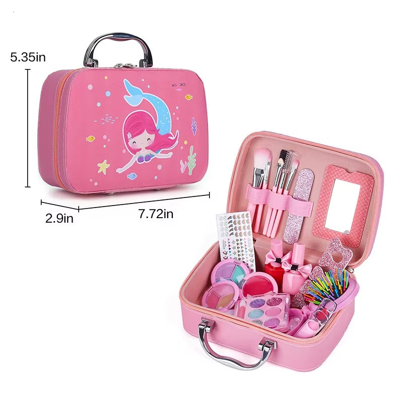 Kids Real Makeup Skin Friendly Cosmetic Fashion Beauty Set Pretend Play Toy Cosmetic Kit For Girls