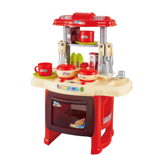 35Pcs Kitchen Set Toys For Kids  Pretend Play Cooking Set  Sound & Light Effects Toys For Girls