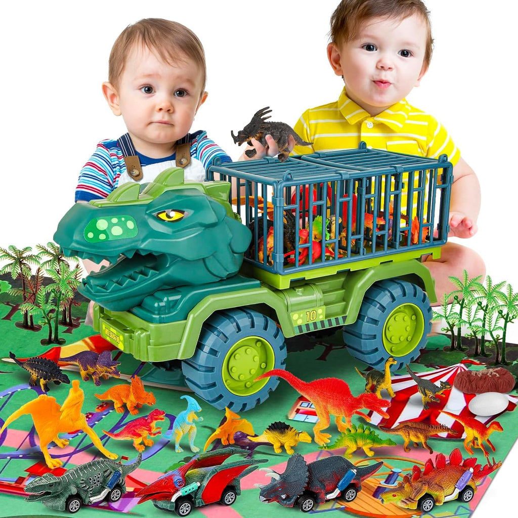 Dinosaur Car Truck Toys Tyrannosaurus Transport Car Carrier Truck With Dinosaur Set Jurassic Toys Dino Car Play Set Toys Gifts for Kids Boys Girls