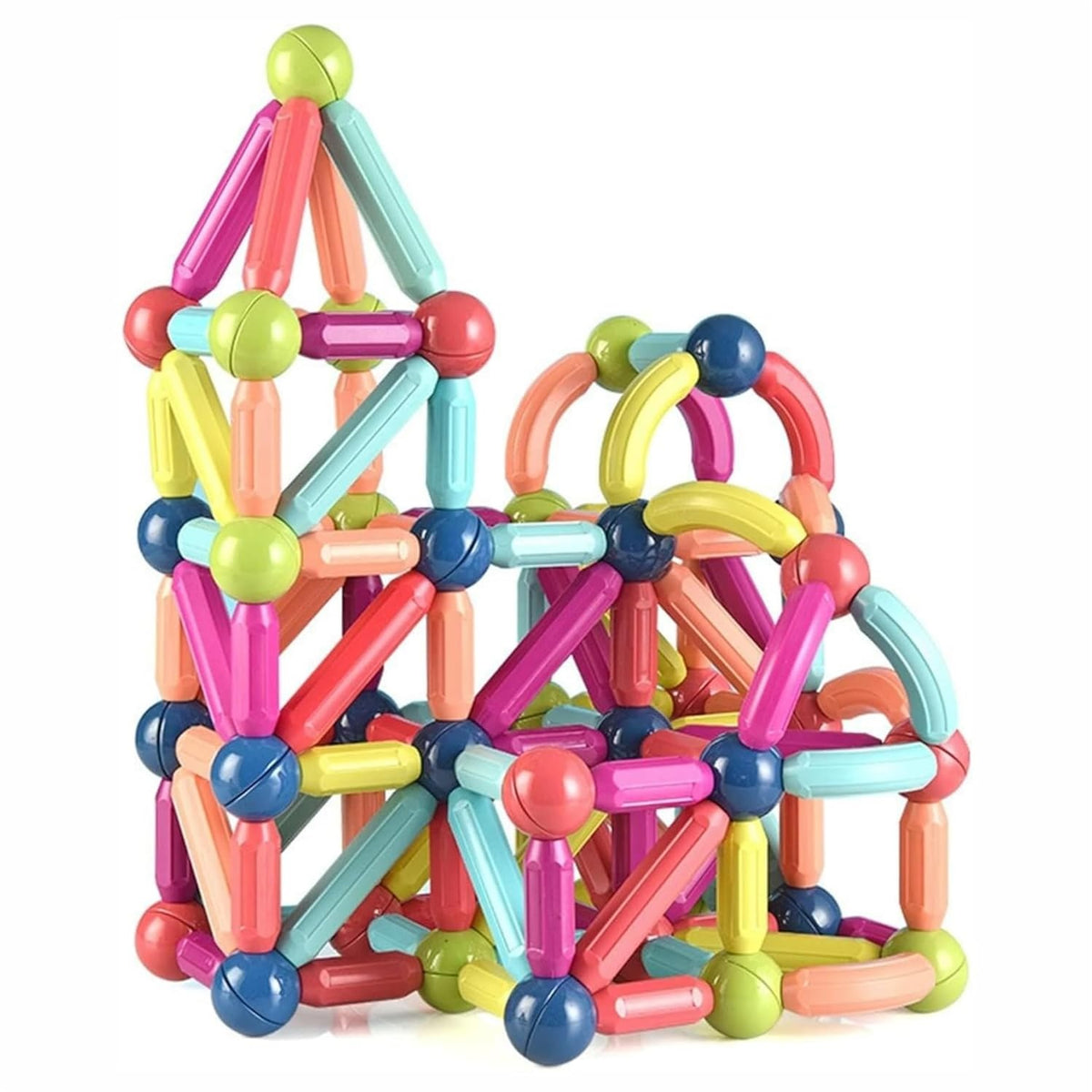 Magnets Toy Blocks Magnetic Stick Balls and Rods Set Building Sticks Blocks STEM Stacking Toys 3D Shapes Educational Games For Kids Children