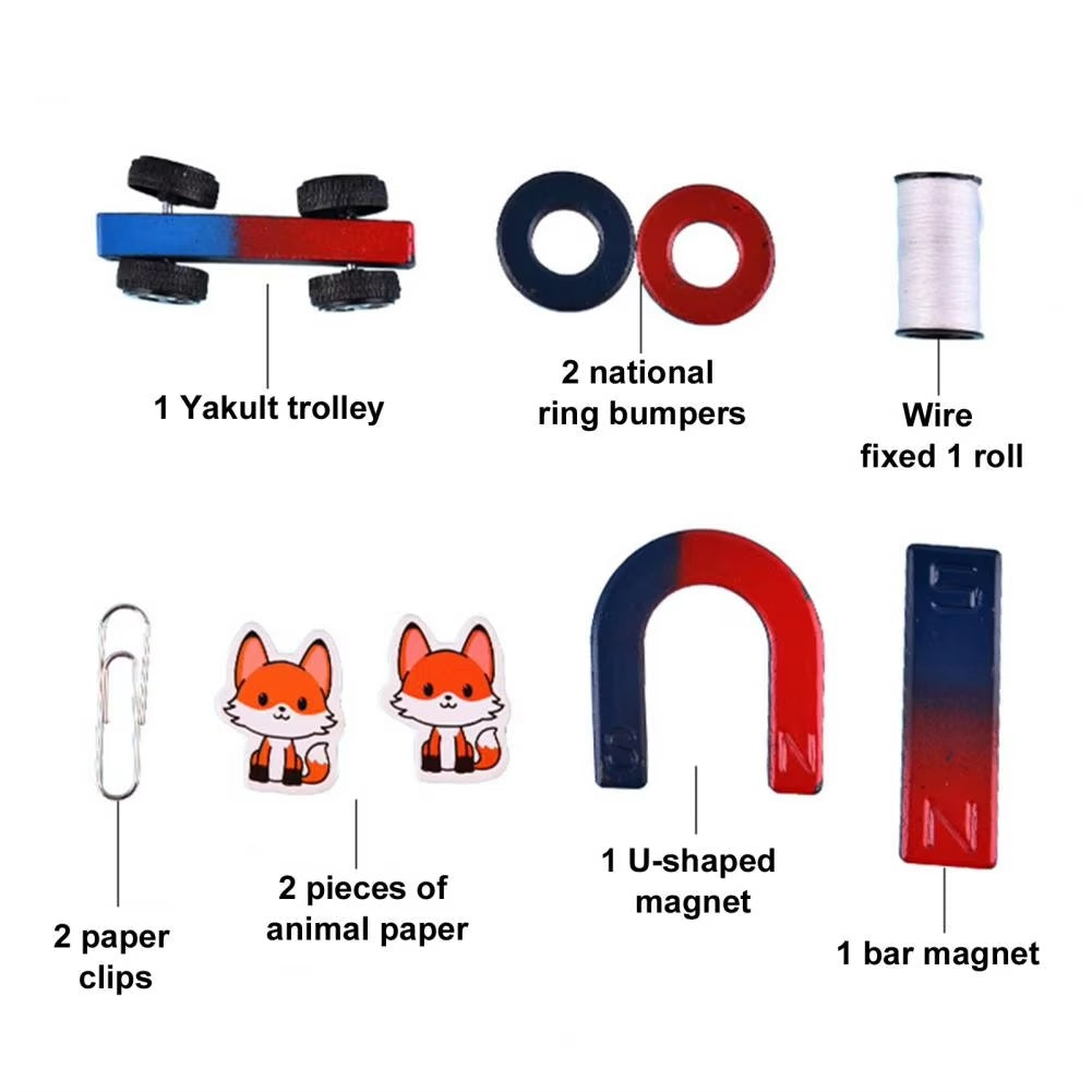 Science Magnet Kit Magnetic Power Kit - Education Science Experiment Tools Bar Ring Horseshoe DIY Educational Science School Classroom Experiment Project Kit for Kids