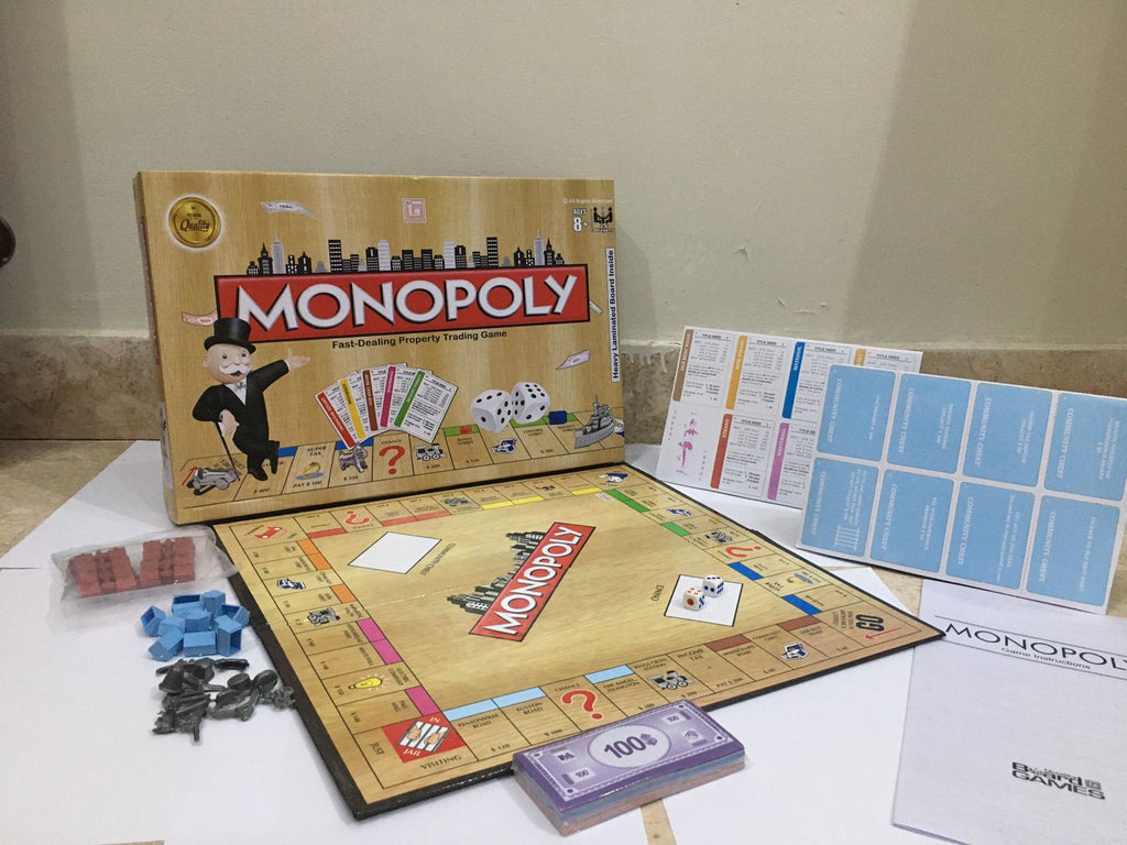 16x16 Inches Original Monopoly Board Game Set Hard Laminated Board Premium Quality For Adult And Kids