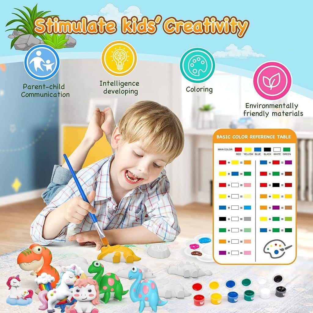 DIY Plaster Mould And Painting Set Ceramic Painting Kit With Acrylic Paints Set For Kids, Art and Craft Kit Painting Kit for Kids, Girls, Boys