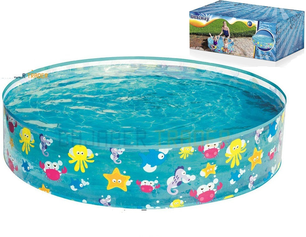 Bestway Sea Swimming Fun Play Pool Without Air 4' 5' 6' 8' feet Fill-N-Fun Paddling Pool For Kids