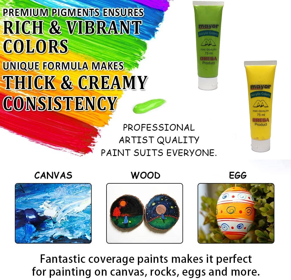 Pack of 24/12 Acrylic Color Paint Set Premium Quality Paints Color 3ml Colors