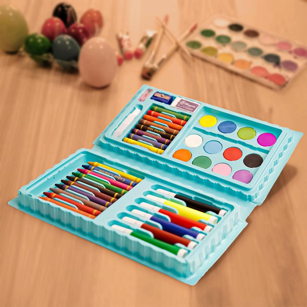 Color Kit Art Set Color Box Set For Kids Colors Box Color Pencil ,Crayons , Water Color, Sketch Pens Set of 46 Pieces for Boys and Girls kids Painting School Kit