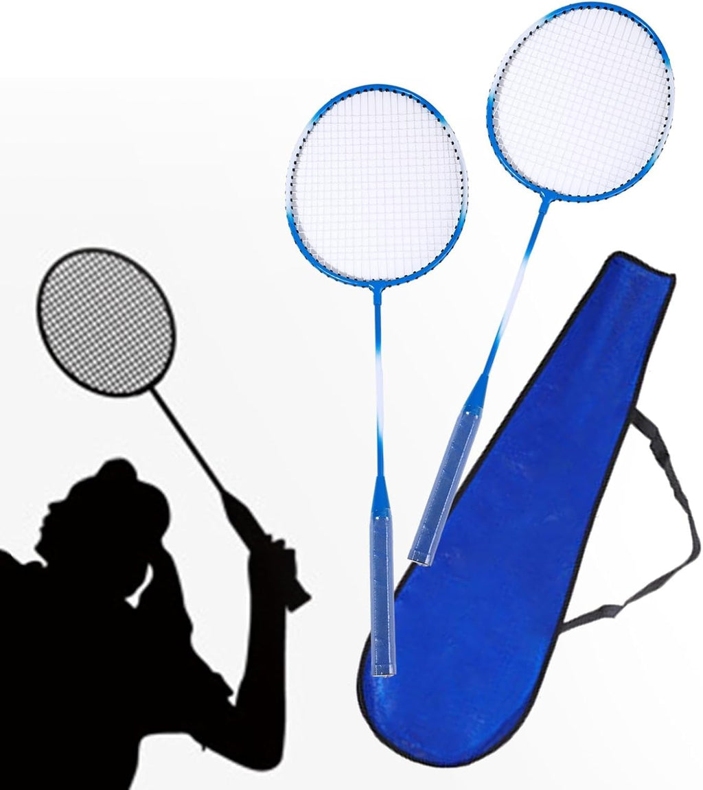 Pair Of Badminton Racket With High Quality Material Bass Metal Lightweight Badminton Racket Set Comfort Handle Suitable for Adults, Kids Random Color