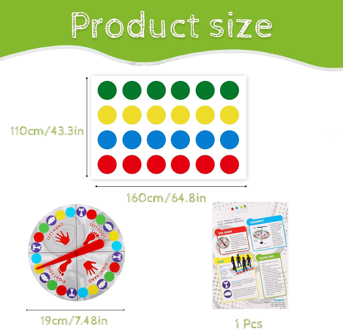Twister Board Game Twister Game for Children Twister Party Game Balance Floor Game Pad Twister Ultimate Twisting Game for Children and Adults Body Movement Board Game For All Ages Kids