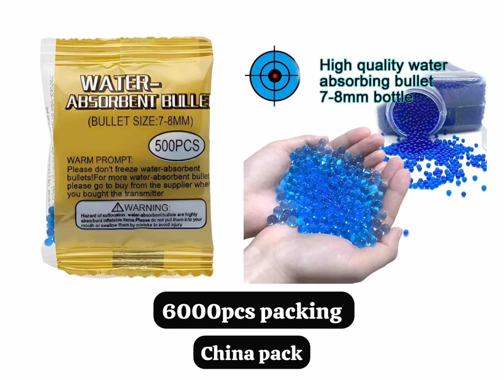 5000 Pieces Water Gel Blaster Non-Toxic Water Beads Body: Stay fully loaded with our 500-count refill pack of 7–8mm water-based gel balls! Perfectly sized for most gel blasters. Just soak,, and reload!