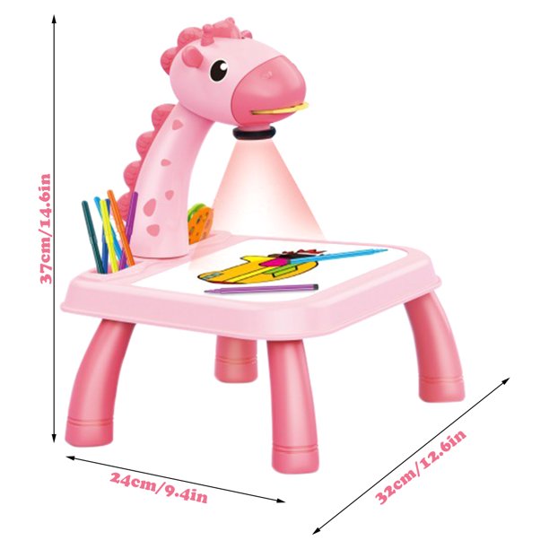 Children Painting Projection Drawing Board LED Projector Drawing Table Toys Kids Projector Painting Board Desk Projection Painting Toy Graffiti Early Education Writing Board Household Erasable Toys