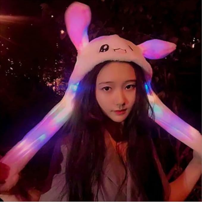 LED Moving Ear Muff Plush Cap For Kids Hat Rabbit Earmuff Soft Warm Plush Cap for Kids | Cute Winter Hat for Boys & Girls Stuffed Toy Random Color TikTok Tranding Earmuff