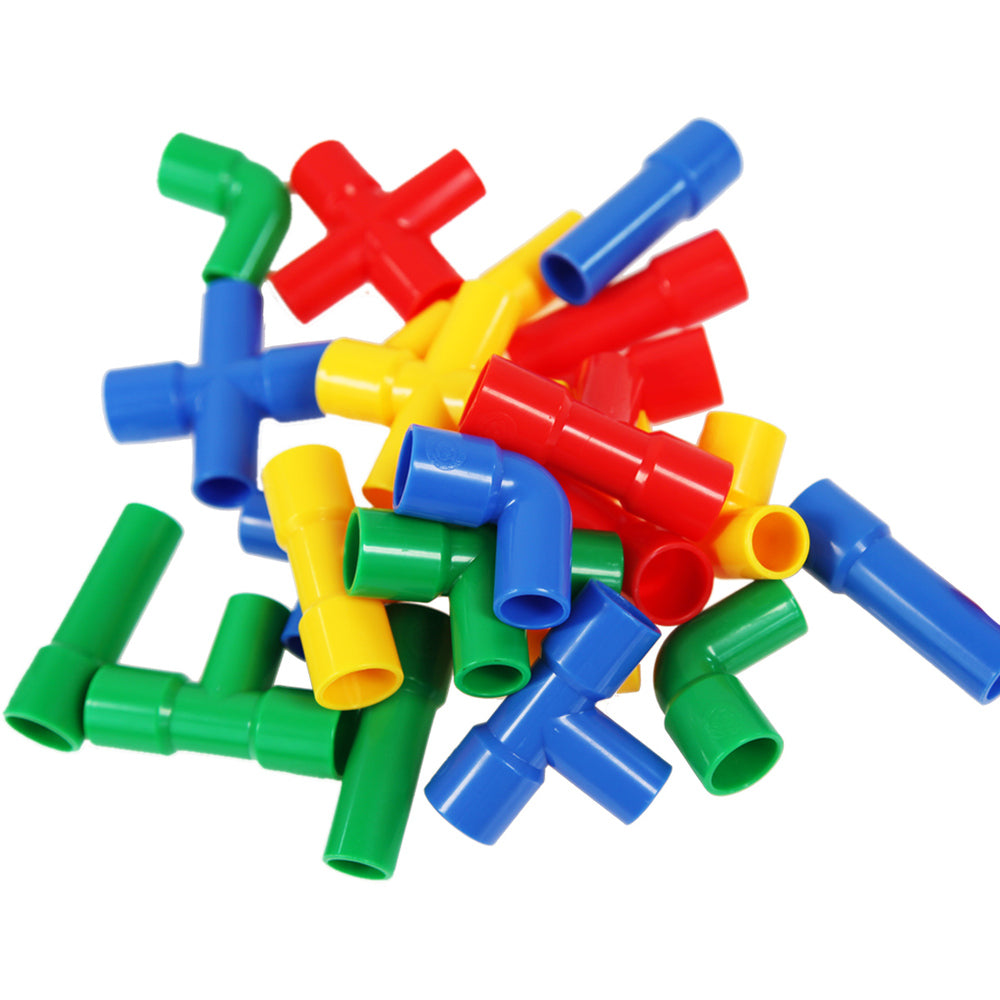 STEM Building Block Pipe Puzzle Blocks Multicolor Creative Puzzle Construction Educational Play and Learn for Kids Building Construction Blocks Assembly Game Kids