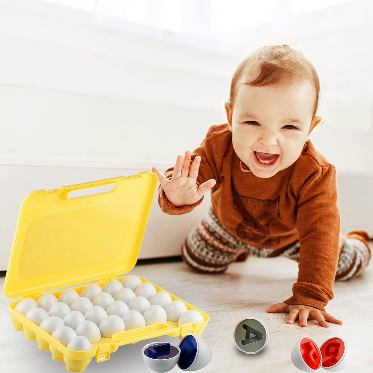 26pcs Matching Eggs Toy Alphabet Matching Sorting & Color Recognition Toy for Toddlers Kids Montessori Education Preschool Game Easter Eggs Toy for Children