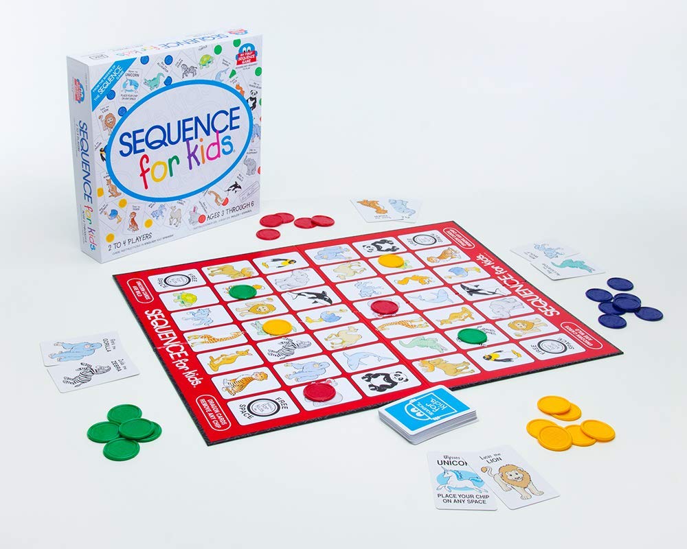 Sequence for Kids Strategy Game A Sequence Game JUST for Children! Junior Sequence for Kids (2-4 Players) Age 3+ Perfect for Gifting,Party,Picnic,Time Spending with Children Game